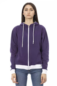 Thumbnail for Chic Purple Cotton Hooded Sweater