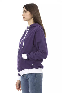 Thumbnail for Chic Purple Cotton Hooded Sweater