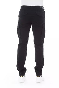 Thumbnail for Sleek Black Cargo Trousers - Stretch Cotton Blend