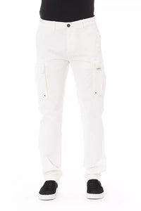 Thumbnail for Chic White Cargo Trousers - Tailored Fit & Stretch