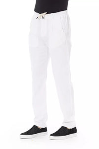 Thumbnail for Elegant White Cotton Chino Trousers