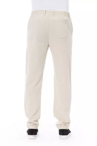 Thumbnail for Chic Beige Cotton Chino Trousers with Drawstring