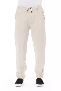 Thumbnail for Chic Beige Cotton Chino Trousers with Drawstring