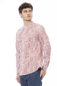 Thumbnail for Elegant Crimson Mandarin Collar Shirt