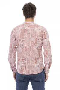 Thumbnail for Elegant Crimson Mandarin Collar Shirt