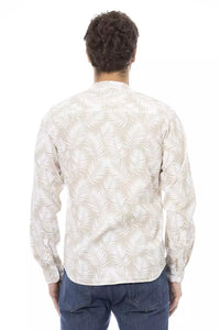 Thumbnail for Chic Beige Mandarin Collar Cotton Shirt