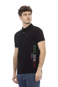 Thumbnail for Classic Black Cotton Polo with Chic Embroidery