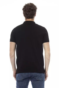 Thumbnail for Classic Black Cotton Polo with Chic Embroidery