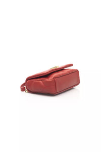 Thumbnail for Chic Red Leather Shoulder Flap Bag with Golden Accents