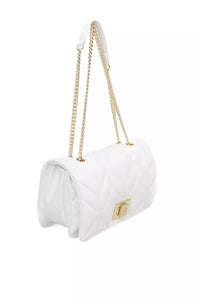 Thumbnail for Elegant White Shoulder Bag with Golden Accents