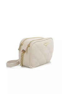 Thumbnail for Beige Double Compartment Shoulder Bag with Golden Accents