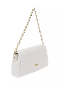 Thumbnail for Elegant White Leather Shoulder Bag with Golden Accents