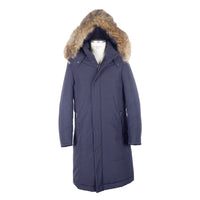 Thumbnail for Elegant Blue Italian Wool-Blend Men's Raincoat