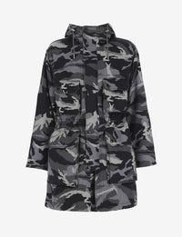 Thumbnail for Camouflage Grey Hooded Trench Revolution