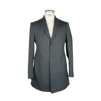 Thumbnail for Elegant Gray Wool Blend Men's Short Coat
