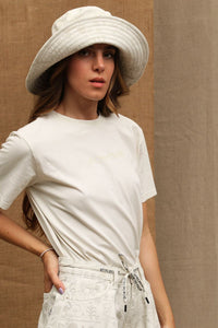 Thumbnail for Chic White Logo Tee