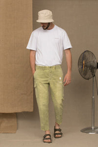 Thumbnail for Military Green Mid-Waist Designer Jeans