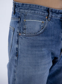 Thumbnail for Elegant Medium Wash Men's Cotton Jeans