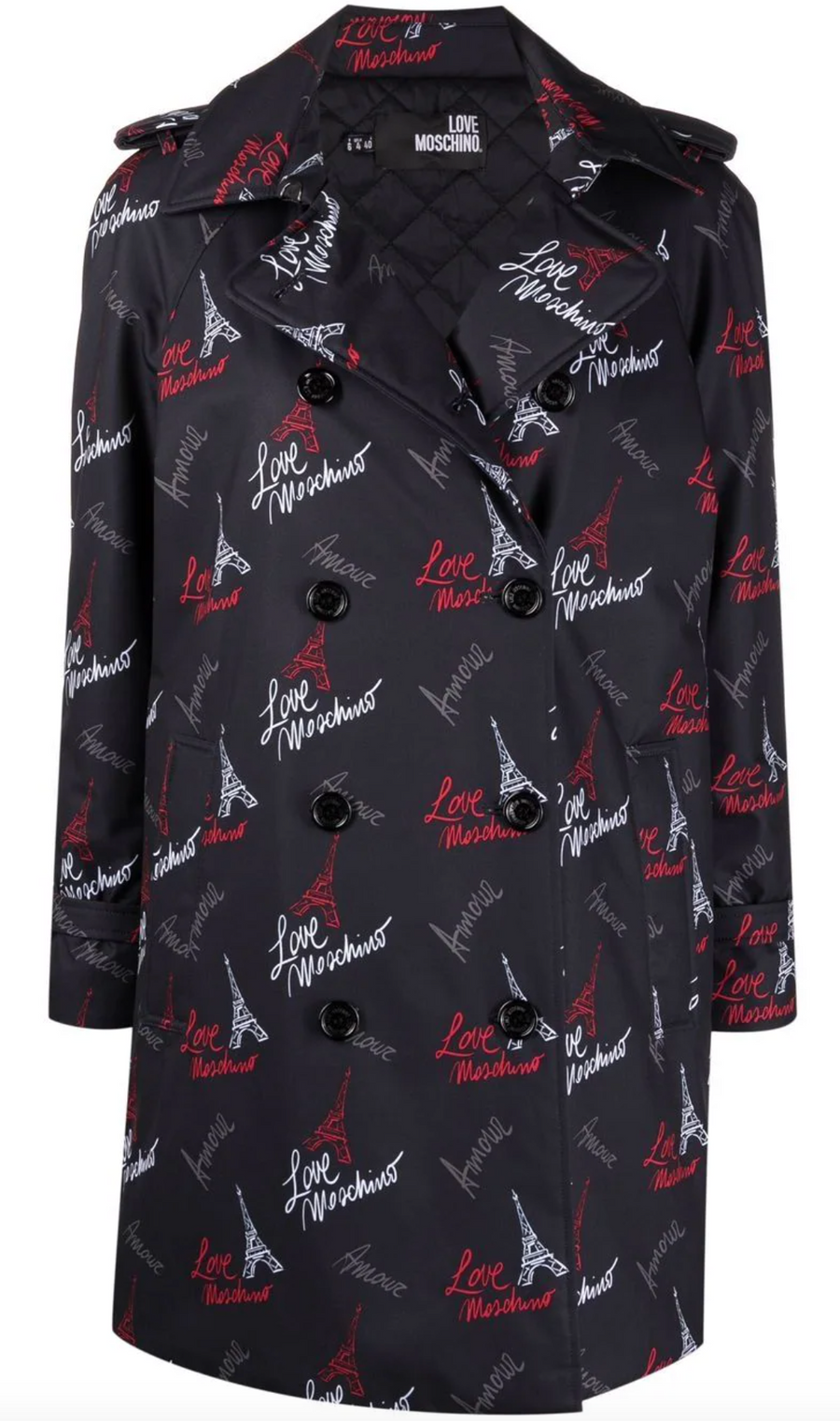 Elegant Black Buttoned Coat