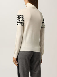 Thumbnail for Chic Contrast Logo Turtleneck Sweater