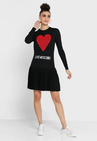 Thumbnail for Enchanting Ruched Heart Knit Dress