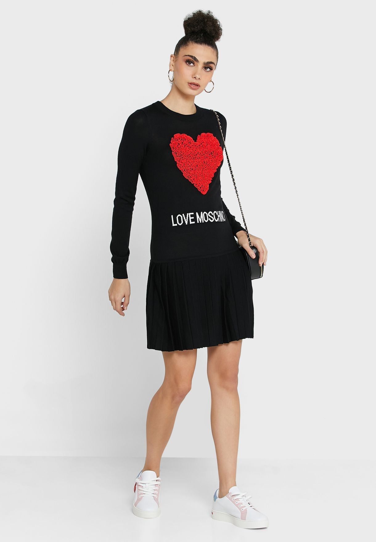 Enchanting Ruched Heart Knit Dress