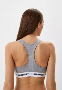 Thumbnail for Chic Grey Logo Thongs Twin-Pack