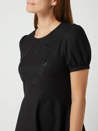 Thumbnail for Elegant Black Rhinestone Detail Dress