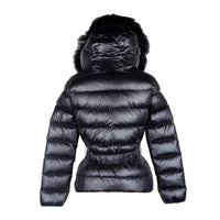 Thumbnail for Elegant Black Nylon Jacket with Murmasky Fur