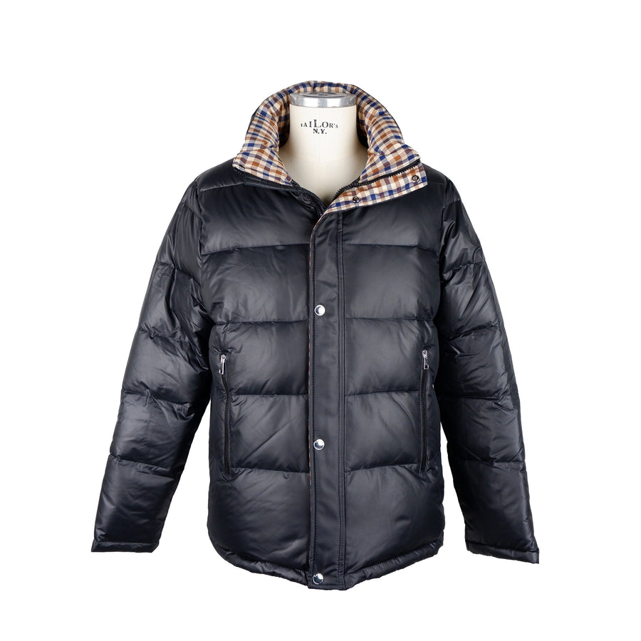 Elegant Black Padded Jacket with Removable Hood