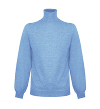 Thumbnail for Elegant Ice Blue Cashmere High Collar Sweater