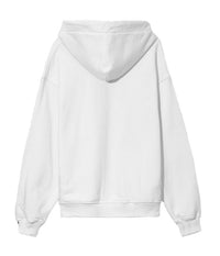 Thumbnail for Elegant White Hooded Sweatshirt with Logo Print