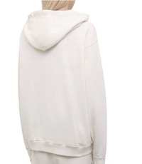 Thumbnail for Elegant White Hooded Sweatshirt with Logo Print