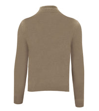 Thumbnail for Beige High Neck Cashmere Sweater