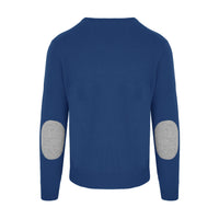 Thumbnail for Elegant Blue Wool-Cashmere Sweater