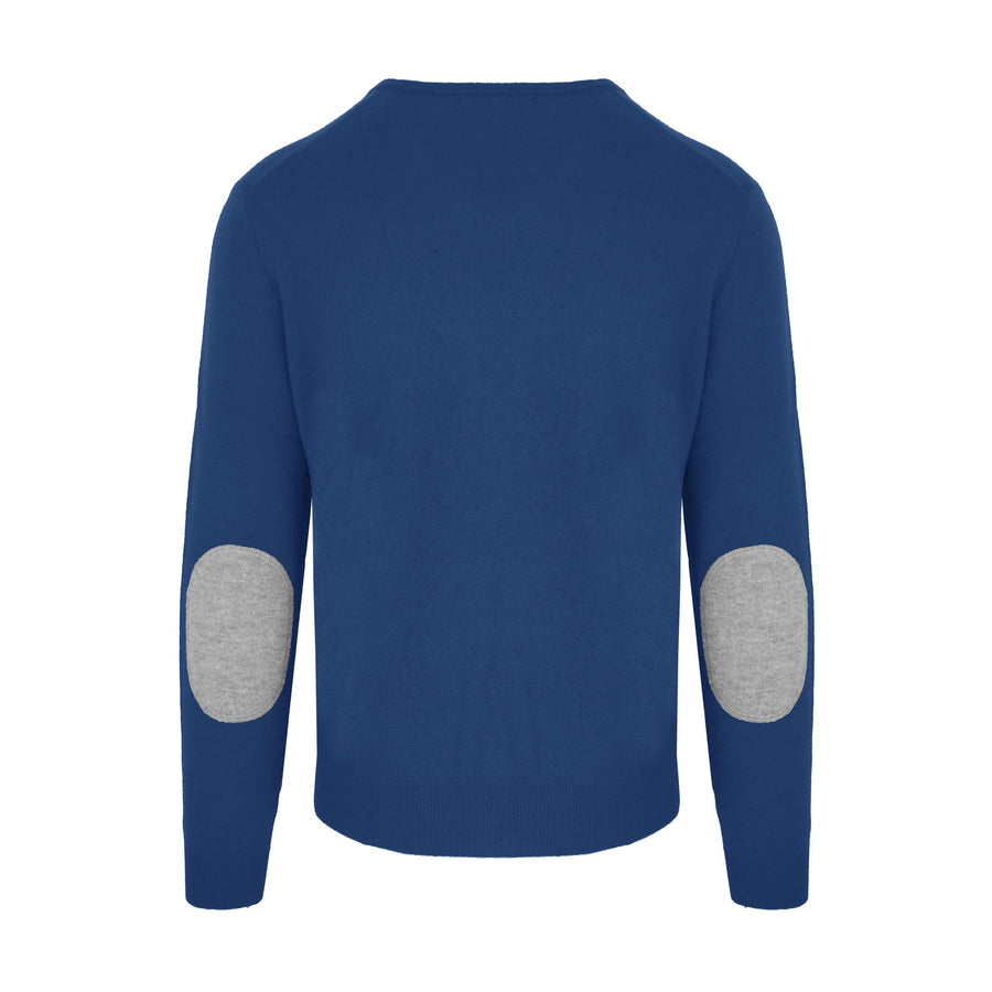 Elegant Blue Wool-Cashmere Sweater