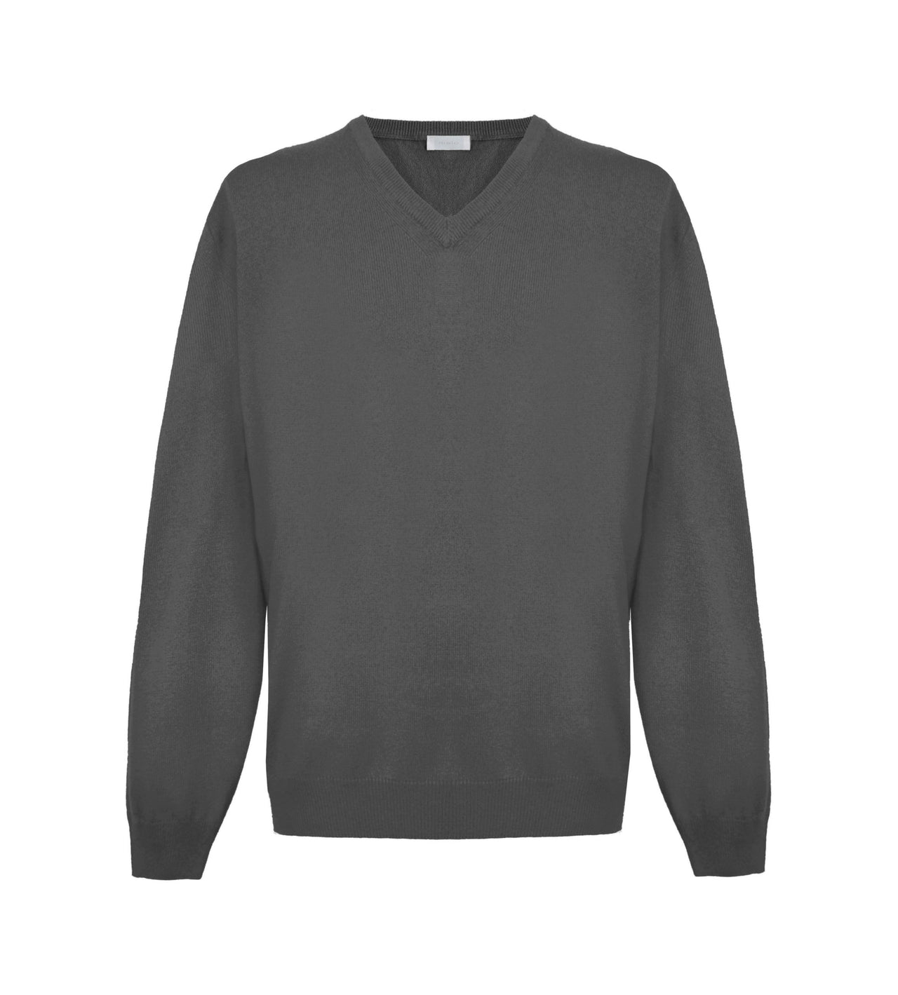 Elegant V-Neck Cashmere Sweater in Magnet Gray