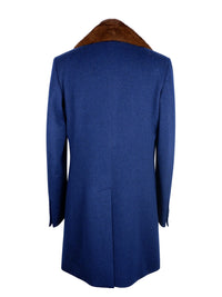 Thumbnail for Elegant Virgin Wool Coat with Mink Fur