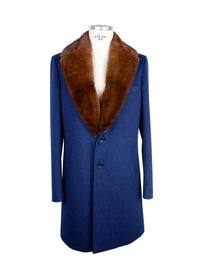 Thumbnail for Elegant Virgin Wool Coat with Mink Fur