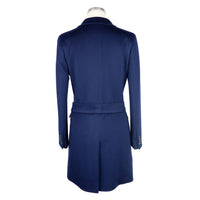 Thumbnail for Elegant Wool Vergine Women's Blue Coat