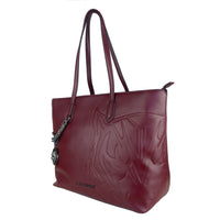 Thumbnail for Eco-Leather Chic Burgundy Shopper with Chain Detail