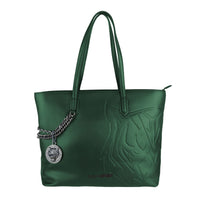 Thumbnail for Eco-Chic Dark Green Shoulder Bag with Chain Detail