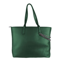 Thumbnail for Eco-Chic Dark Green Shoulder Bag with Chain Detail