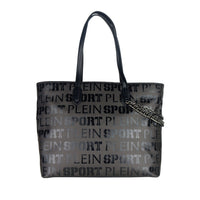 Thumbnail for Sleek Black Designer Shopping Bag with Logo Print