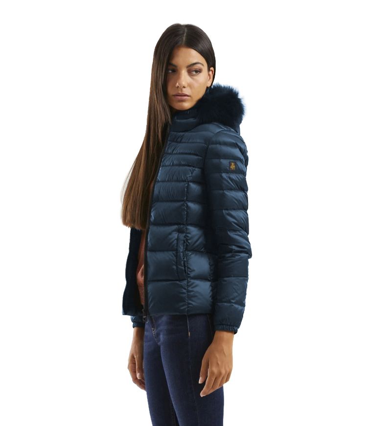 Chic Padded Down Jacket with Fur Hood