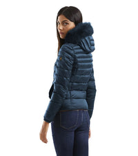 Thumbnail for Chic Padded Down Jacket with Fur Hood