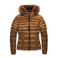 Thumbnail for Elegant Padded Down Jacket with Fur Hood