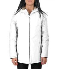 Thumbnail for Chic White Hooded Down Jacket for Women