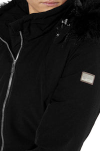 Thumbnail for Chic Hooded Down Jacket with Fur Detail