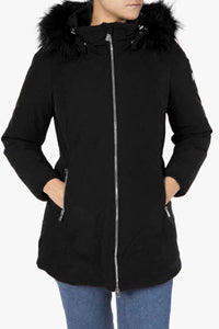 Thumbnail for Chic Hooded Down Jacket with Fur Detail